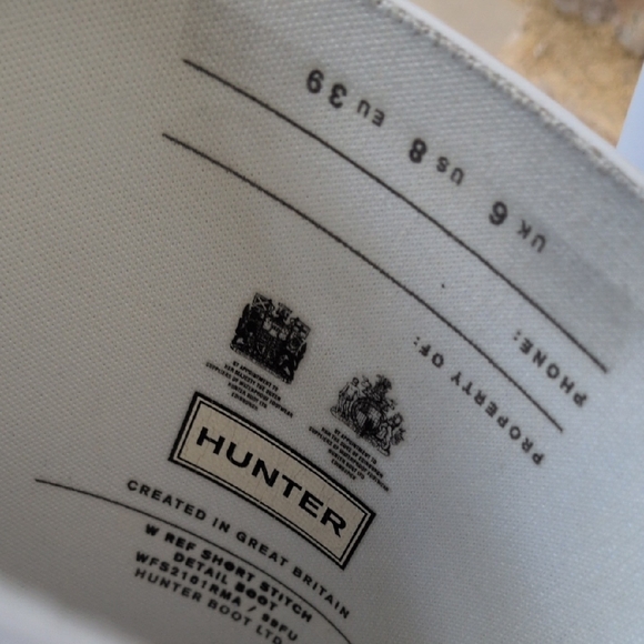 HUNTER I White Refined Stitch Detail Spurrey Short Wellies Rain Boots, 8 - Picture 5 of 13